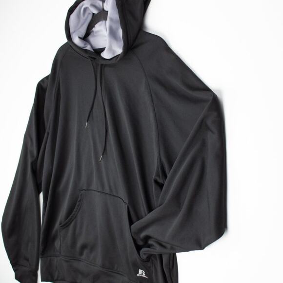 Russell Athletic Hoodie Men's XL Black Pullover Kangaroo Pocket Dri Power Logo - Picture 2 of 8